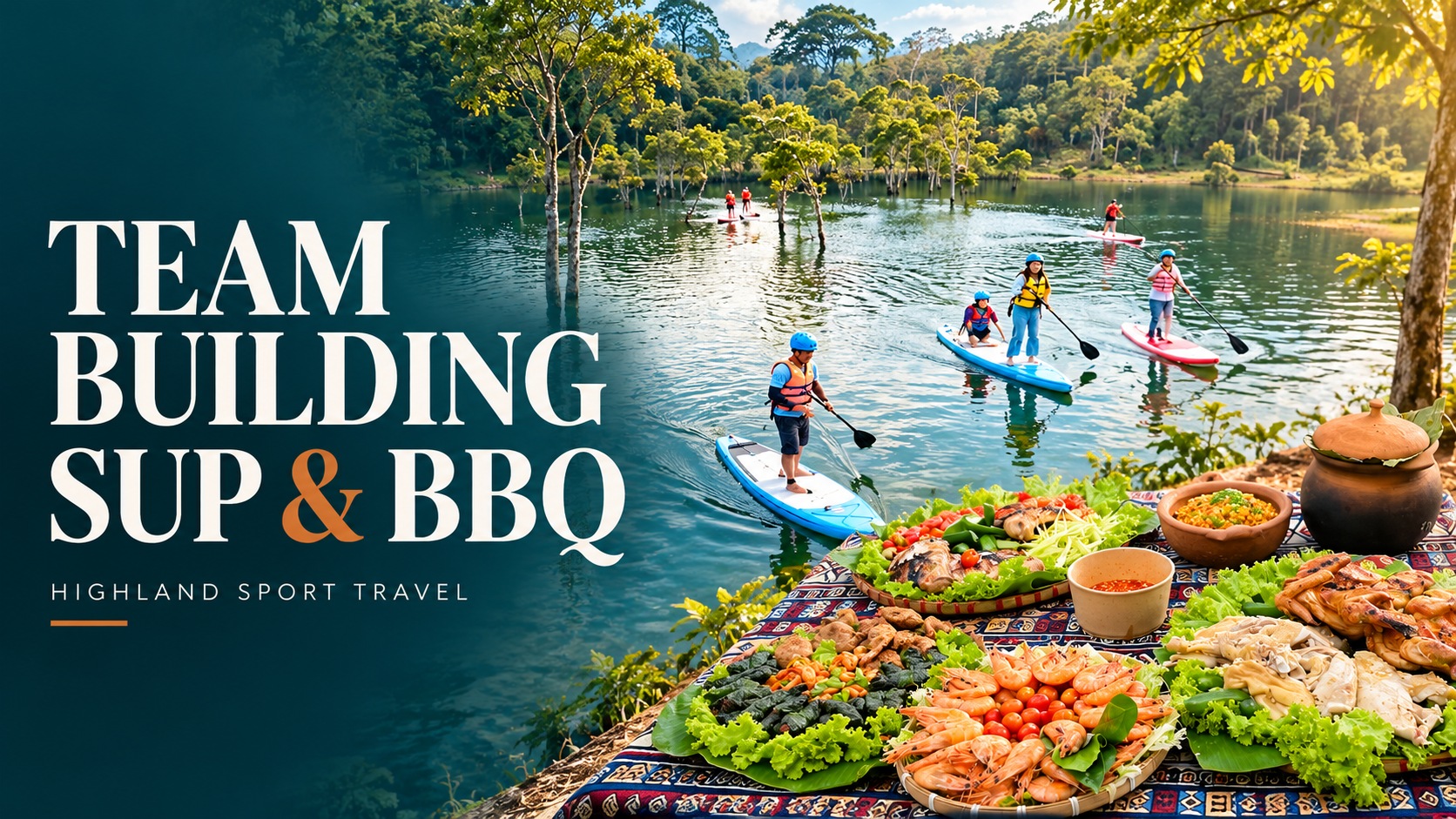 Team Building Đà Lạt – Chạy Trạm, Chèo SUP & BBQ Bên Hồ