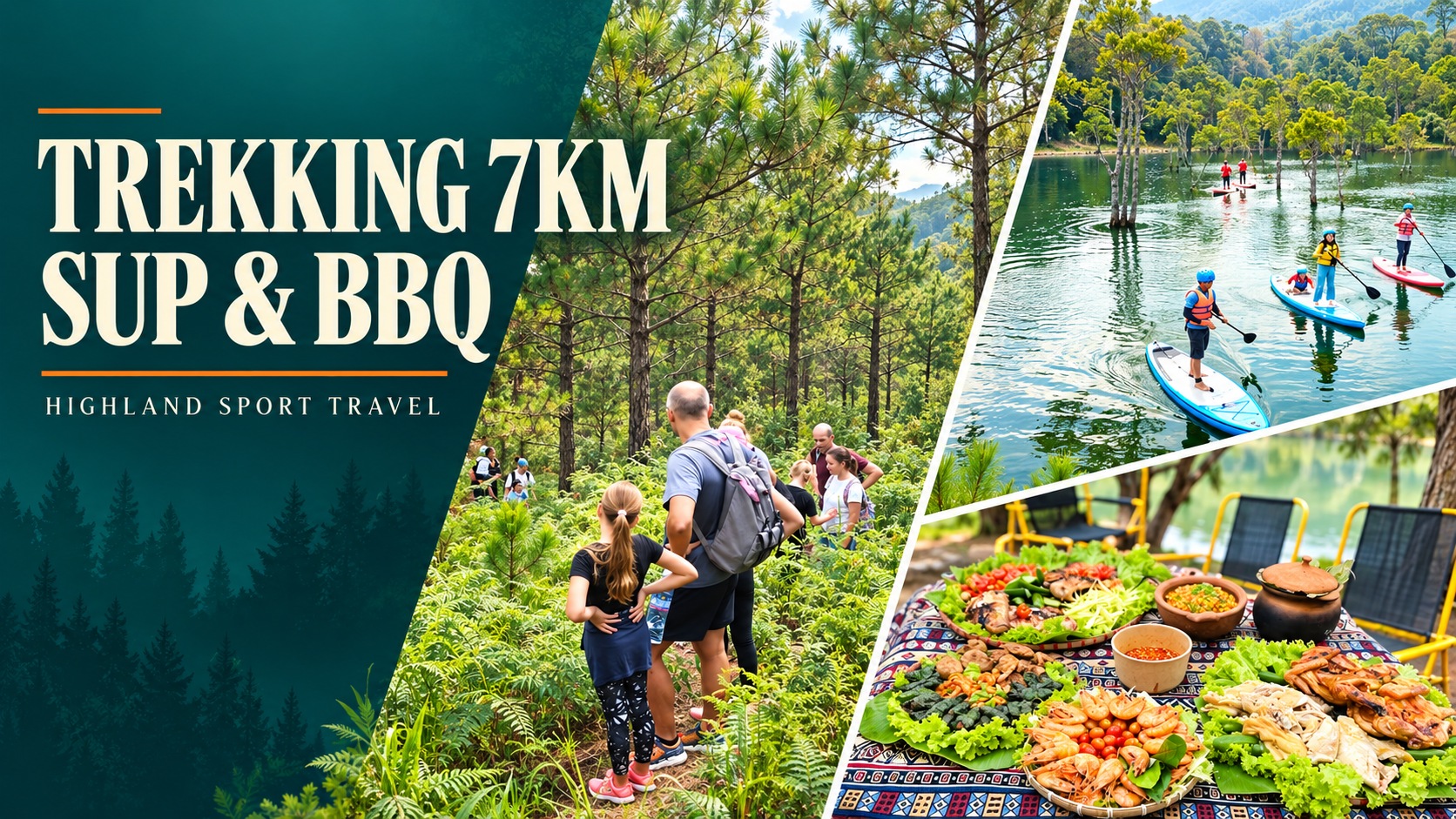 Team Building Đà Lạt – Trekking 7km, Chèo SUP & BBQ
